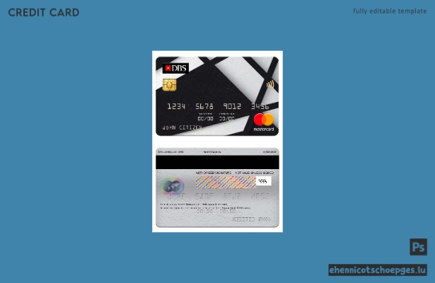 Beispielvorschau der DBS Bank Mastercard aus Singapur